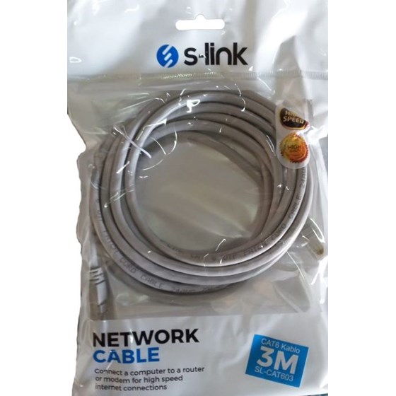 Kabel S-LINK SL-CAT603, mrežni CAT6, 3m, bijeli 