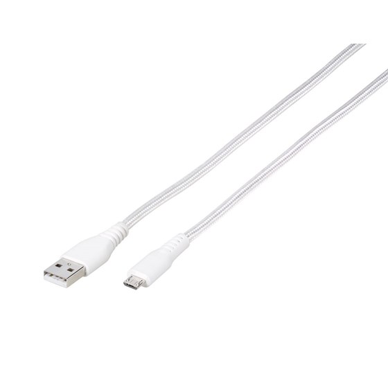 Kabel VIVANCO 61698 Micro-USB, 2.5m, pleteni bijeli