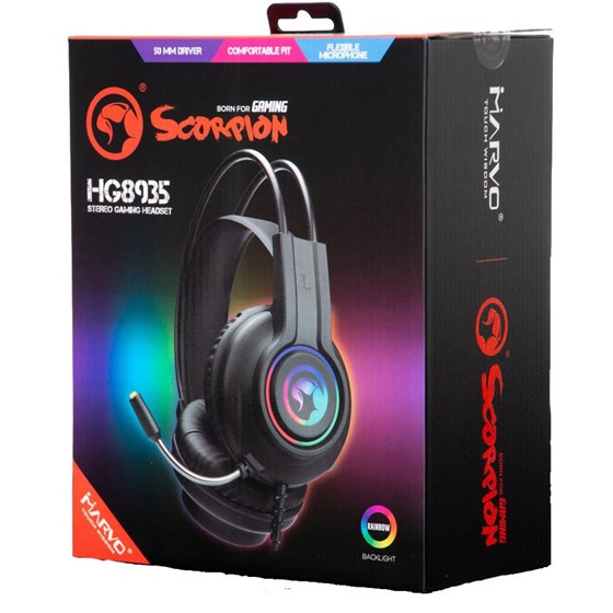 Slušalice MARVO SCORPION HG8935, mikrofon, LED, PC/PS4/PS5, USB, crne