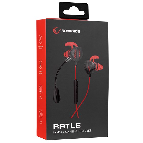 Slušalice RAMPAGE RM-K26 Ratle, mikrofon, 3.5mm, gaming, crvene