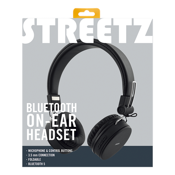 Slušalice STREETZ HL-BT400, naglavne, s mikrofonom, preklopive, Blutooth, crne