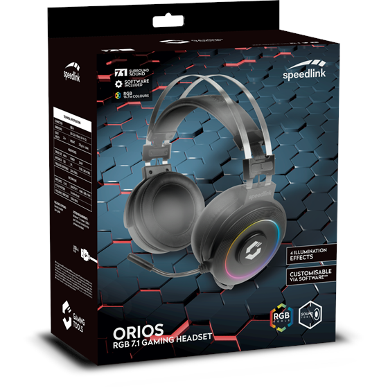 Slušalice SPEEDLINK Orios RGB 7.1 Gaming Headset, PC/PS4/PS5, crne