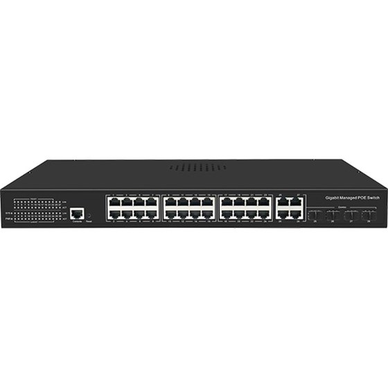 Switch CUDY GS2028PS4, 24-Port Layer 2 Managed Gigabit PoE+ Switch with 4 Gigabit Combo Ports, 300W