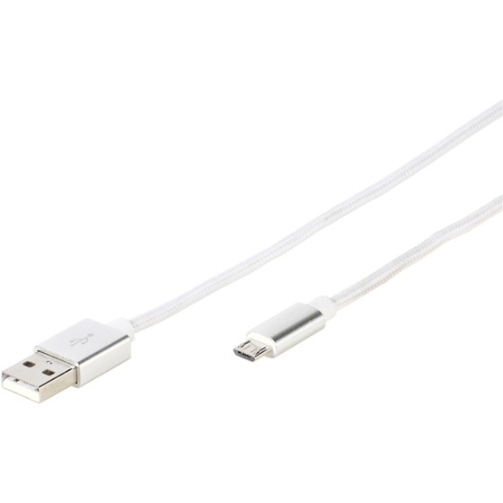 OŠTEĆENA AMBALAŽA - Kabel VIVANCO 38311, Micro-USB, 2.5m, pleteni srebrni