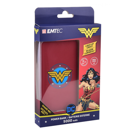 OŠTEĆENA AMBALAŽA - Powerbank EMTEC DC, 5.000 mAh, Wonder Woman