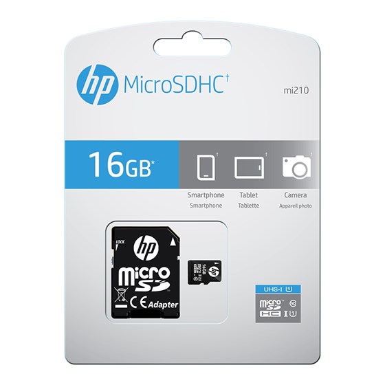 Memorijska kartica HP MicroSD mi210, 16GB, klasa brzine U1, s adapterom