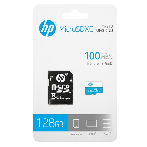 Memorijska kartica HP MicroSD mi310, 128GB, klasa brzine U1, s adapterom