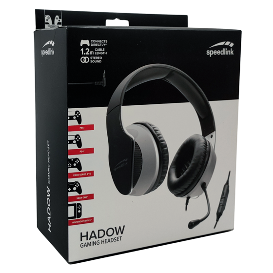 OŠTEĆENA AMBALAŽA - Slušalice SPEEDLINK Hadow, mikrofon, PC/PS4/PS5/XBOX Series X/S/Switch, crno-bijele