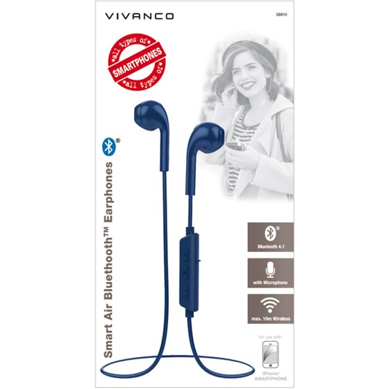 OŠTEĆENA AMBALAŽA - Slušalice VIVANCO Smart Air 3, mikrofon, Bluetooth, plave