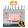 Slušalice STREETZ TWS-106, mikrofon, Bluetooth, TWS, roze