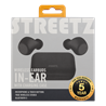 Slušalice STREETZ TWS-110, mikrofon, Bluetooth 5.0, TWS, crne