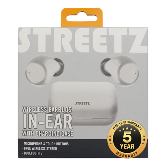 Slušalice STREETZ TWS-111, mikrofon, Bluetooth 5.0, TWS, bijele