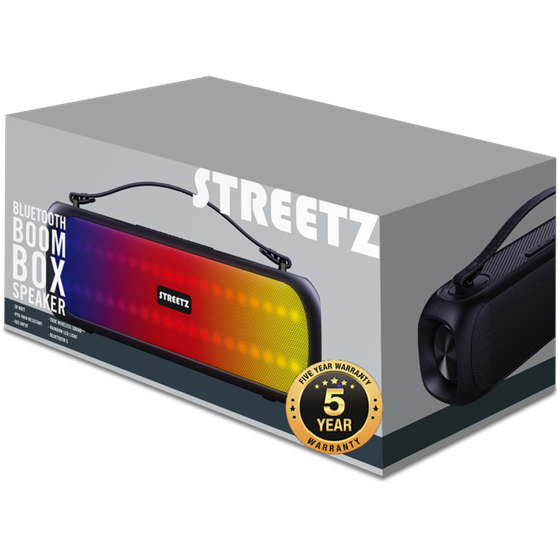 Zvučnik STREETZ BT Boombox 2x 7.5 W, IPX5, AUX, USB , LED, crni