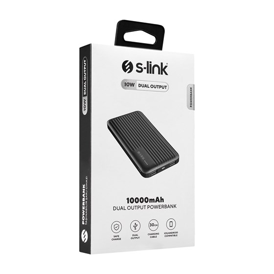Powerbank S-LINK G101, 10000 mAh, 2xUSB, micro-USB, crni