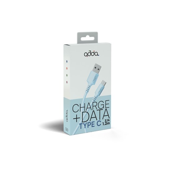 Kabel Adda Collins USB-200-LB, USB-A na Type-C, 15W, Premium TPE, 1.2m, baby plava