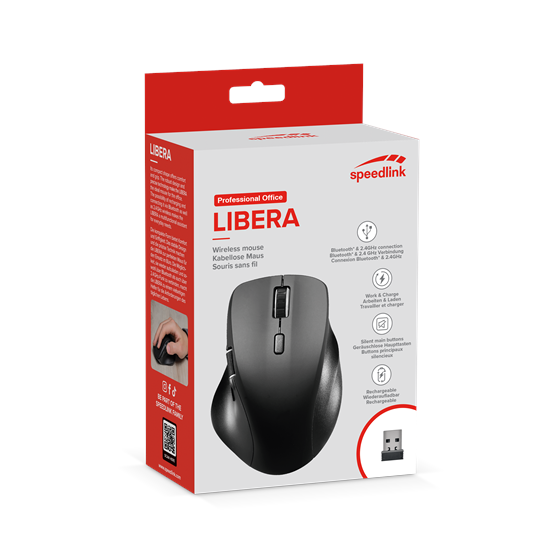 Miš SPEEDLINK LIBERA, bežični, Bluetooth, silent, 3200 DPI, crni