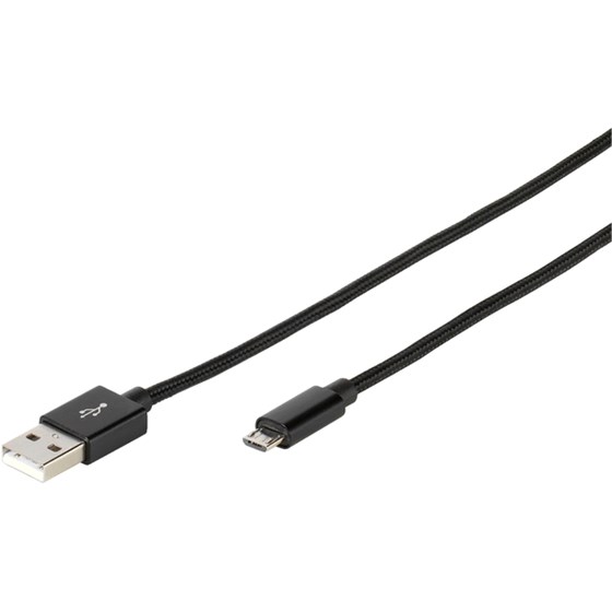 OŠTEĆENA AMBALAŽA - Kabel VIVANCO 38310, Micro-USB, 2.5m, pleteni tamno sivi