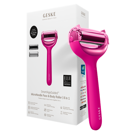MicroNeedle Face & Body Roller GESKE | 8 in 1 , magenta