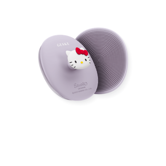 Facial Brush GESKE| 3 in 1 , s držačem, Hello Kitty purple
