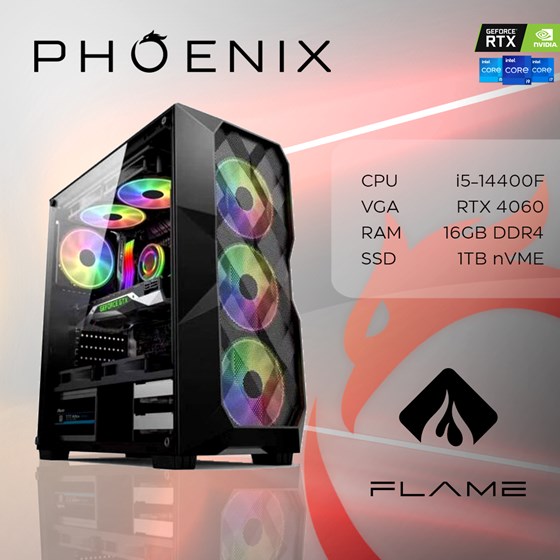 Računalo Phoenix FLAME Y-561 Intel i5 14400F/16GB DDR4/NVMe SSD 1TB/VGA RTX 4060