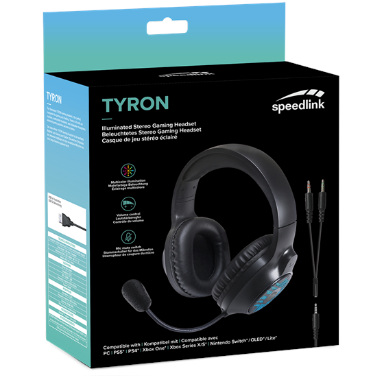 Slušalice Tyron SPEEDLINK gaming headset, RGB, PC/PS4/PS5/Xbox/Switch