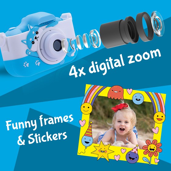 Multifunkcionalni dječji fotoaparat KAZOO X2HD, plavi