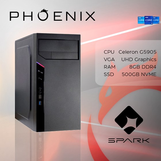 Računalo Phoenix SPARK Y-205 Intel Celeron G5905/8GB DDR4/NVME SSD 500GB/500W