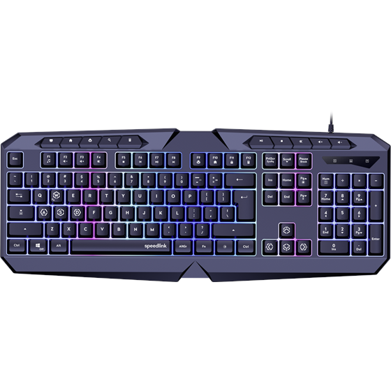 Tipkovnica SPEEDLINK Ludicium, RGB, US/HR layout, crna