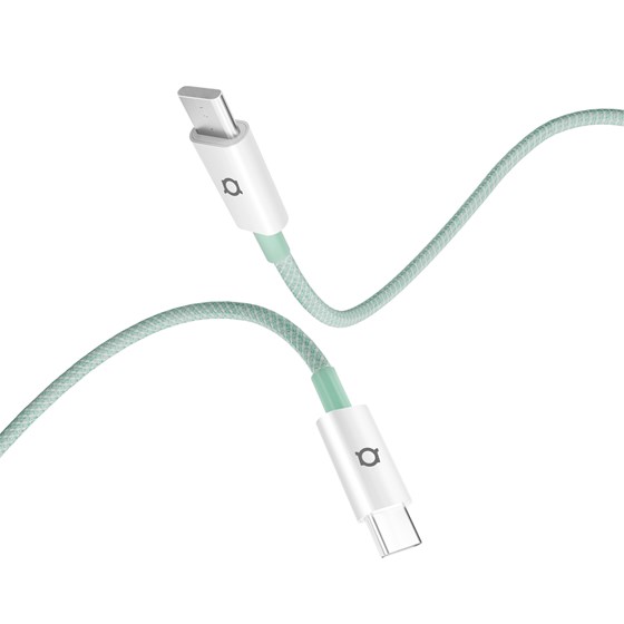 Kabel Adda Collins USB-210-LG, Type-C na Type-C, 60W, pleteni, 1m, svijetlo zelena