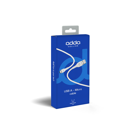 Kabel Adda Collins USB-101-WH, USB-A na Micro USB, 10W, 1m, bijeli