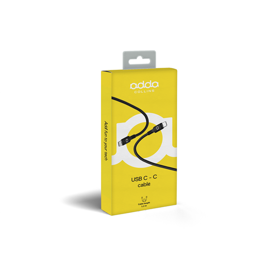 Kabel Adda Collins USB-203-BK, Type-C na Type-C, 60W, Premium TPE, 1.2m, crna