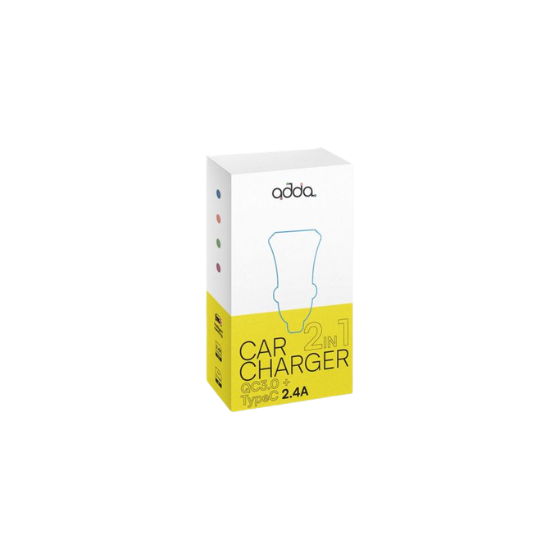 Auto punjač Adda Collins CC-002-BK, Fusion Car Charger 2u1, QC3.0 USB-A + 2.4A Type-C, crni