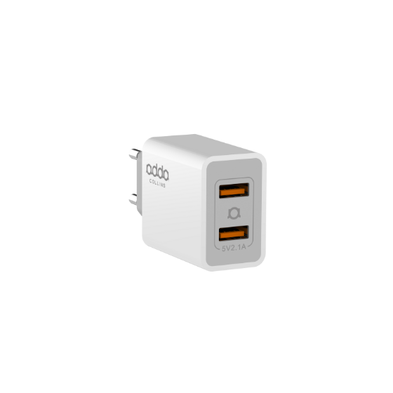 Zidni punjač Adda Collins CH-004-WH, 2u1, USB-A, 10W, 2.1A, bijeli
