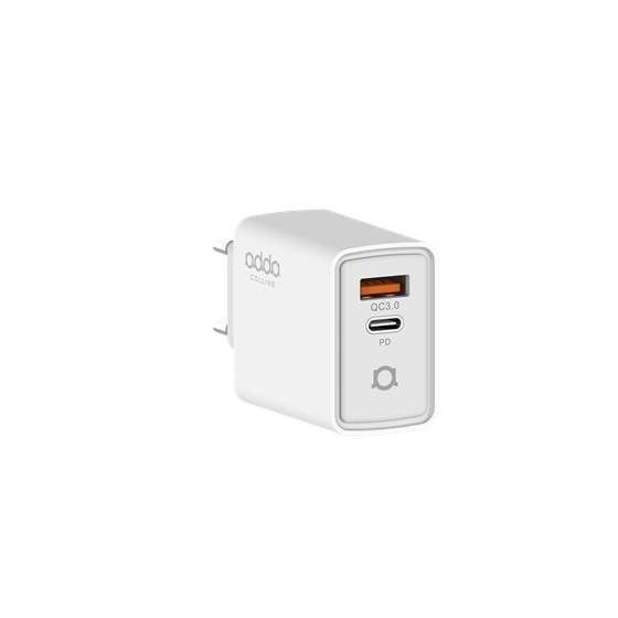 Zidni punjač Adda Collins CH-007-WH, USB-A i Type C izlazi, 30W, bijela