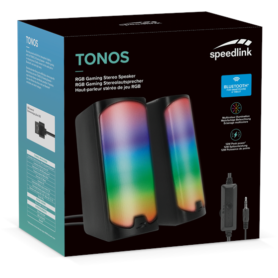 Zvučnik SPEEDLINK Tonos, RGB, Bluetooth, crni