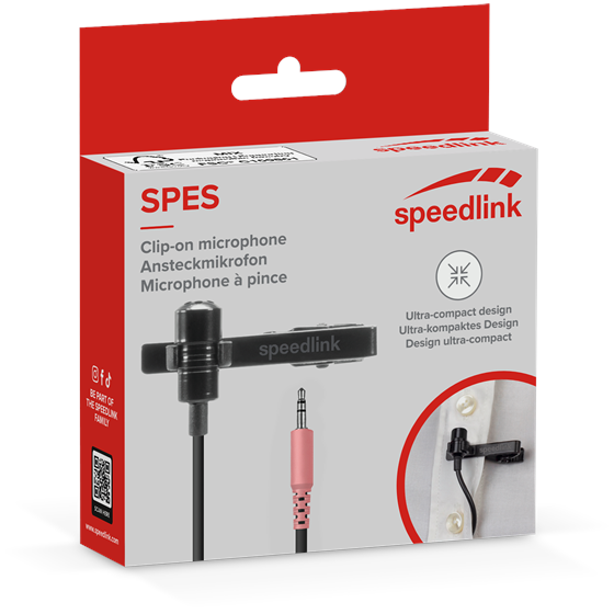 Clip-on mikrofon SPEEDLINK Spes, crni