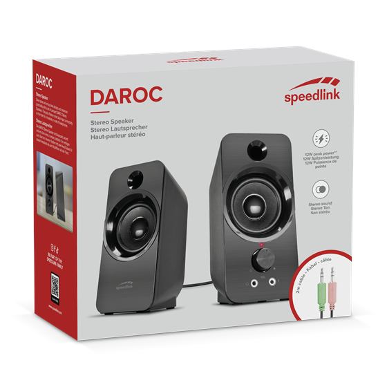 Zvučnik SPEEDLINK Daroc, USB, 3.5mm, crni