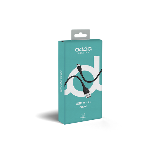 Kabel Adda Collins USB-207-BK, USB-A na Type-C, 10W, 1m, crni