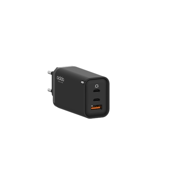 Zidni punjač Adda Collins CH-008-BK, USB-A i 2x Type C izlazi, 65W, crna
