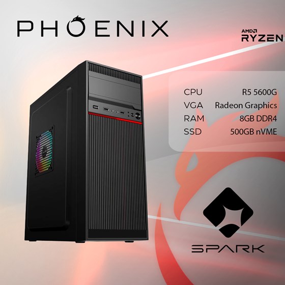 Računalo Phoenix SPARK Y-130 AMD Ryzen 5 5600G/8GB DDR4/NVMe SSD 500GB