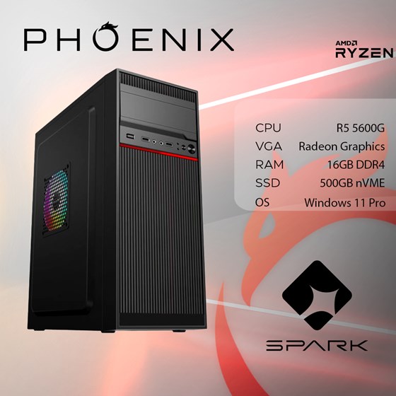 Računalo Phoenix SPARK Y-132 AMD Ryzen 5 5600G/16GB DDR4/NVMe SSD 500GB/Windows 11 PRO