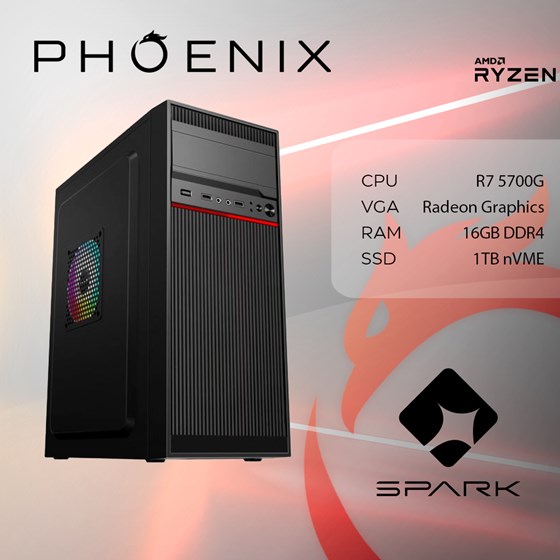 Računalo Phoenix SPARK Y-247 AMD Ryzen 7 5700G/16GB DDR4/NVME SSD 1TB/500W