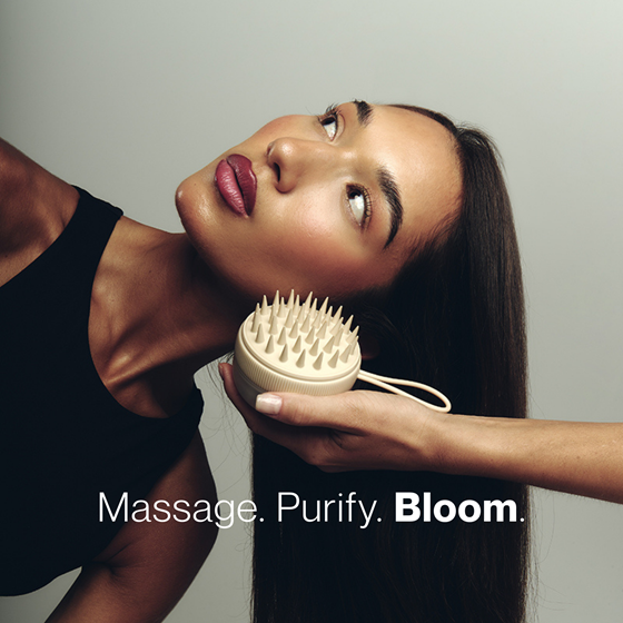 Četka za šamponiranje vlasišta dvostrana ZEEN Care Scalp Bloom, silikon