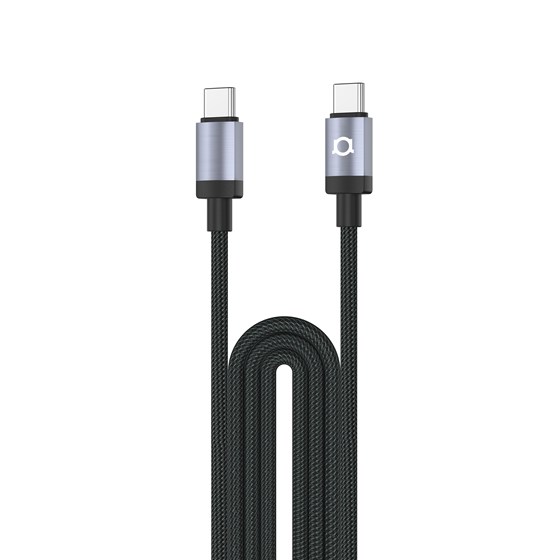 Kabel Adda Collins USB-205-GM, Type-C na Type-C, 60W, pleteni, 1.2 m, gun metal