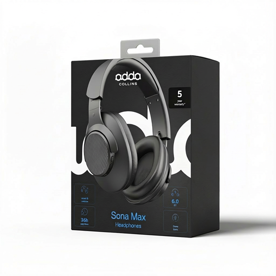 Slušalice Adda Collins HP-003-GM, Sona Max, naglavne, Bluetooth 6.0, gun metal