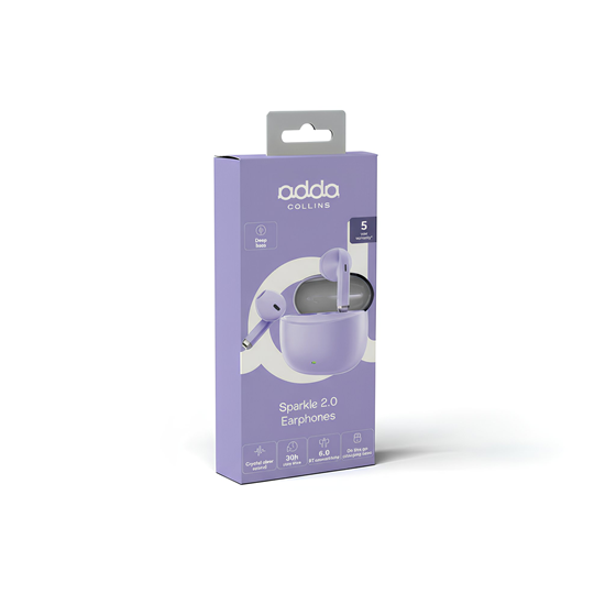 Slušalice Adda Collins TWS-011-PU, Sparkle 2.0 TWS, bluetooth 6.0, ljubičaste