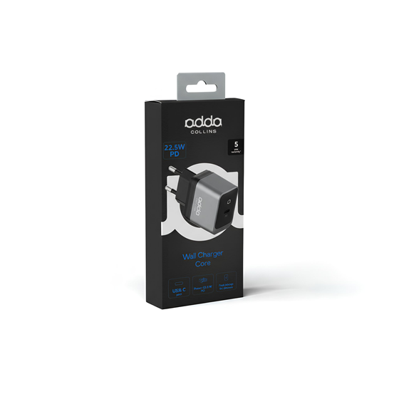 Zidni punjač Adda Collins CH-013-GM, Type C izlaz, 22.5W, gun metal
