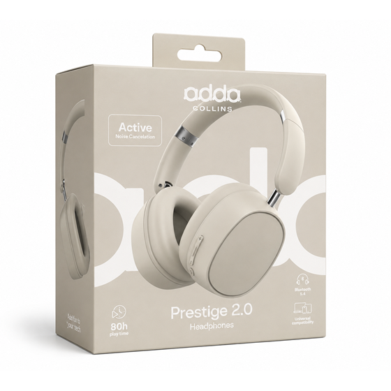 Slušalice Adda Collins HP-002-BG, Prestige, naglavne, Active Noise Cancellation, Bluetooth 5.4, bež