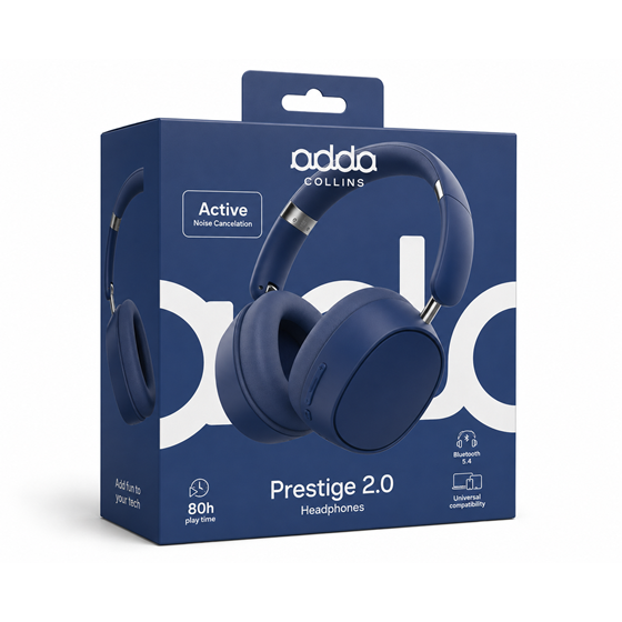 Slušalice Adda Collins HP-002-NB, Prestige, naglavne, Active Noise Cancellation, Bluetooth 5.4, tamno plava