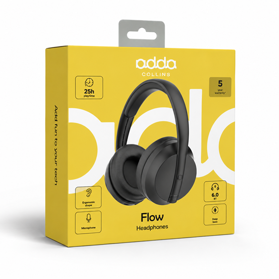 Slušalice Adda Collins HP-001-BK, Flow, naglavne, BT 6.0, crne